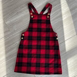 NWT red and black plaid jumper dress